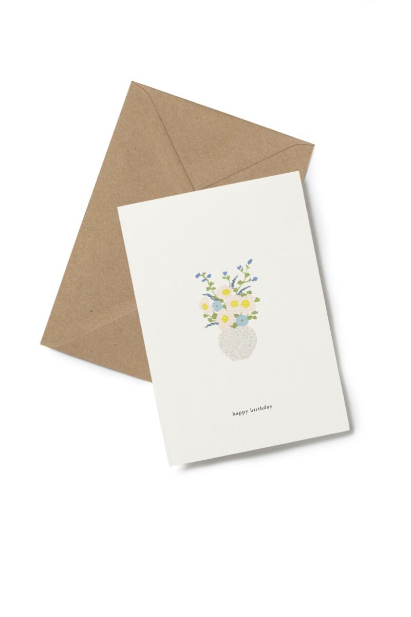 Kartotek Kort-A6 Birthday Flowers