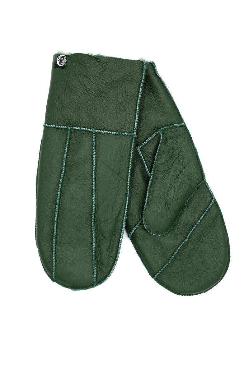 No Waste Sheepskin Napa Gloves Green