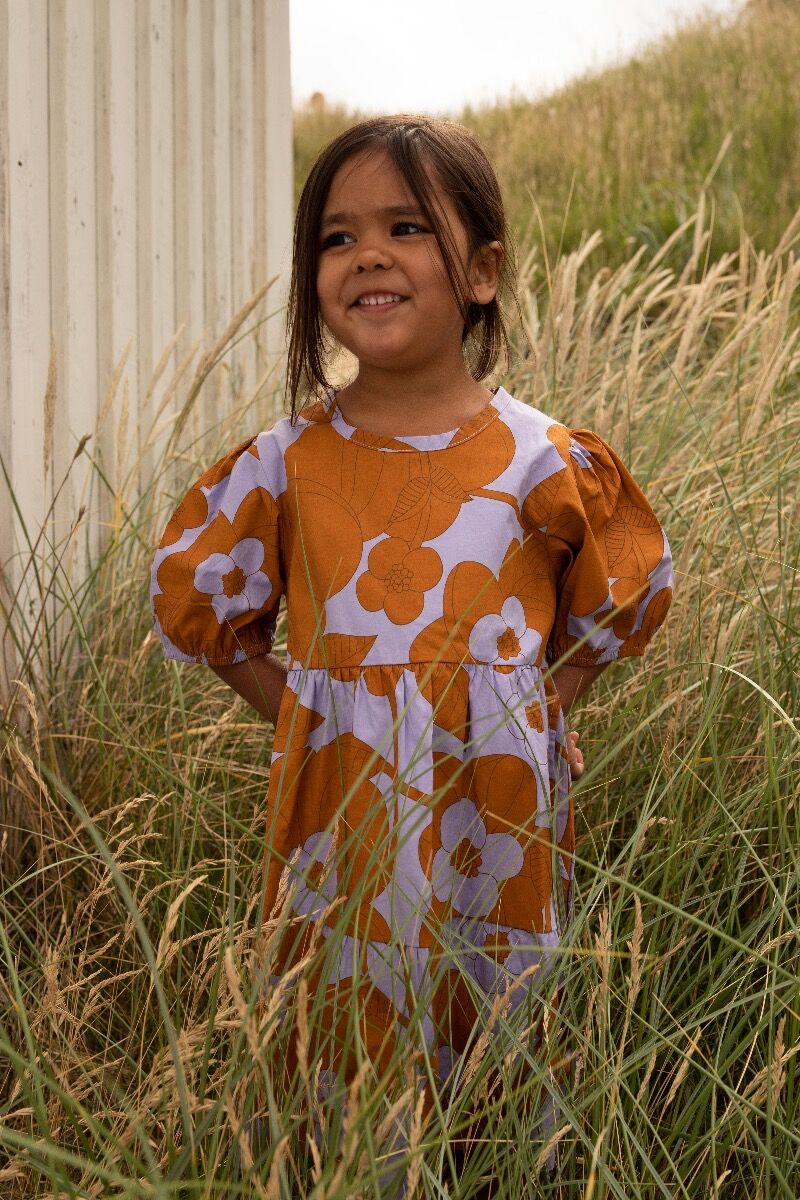 ORGANIC - Danegodis Dress Frozen Lilac/Occer BLOOM BOOM