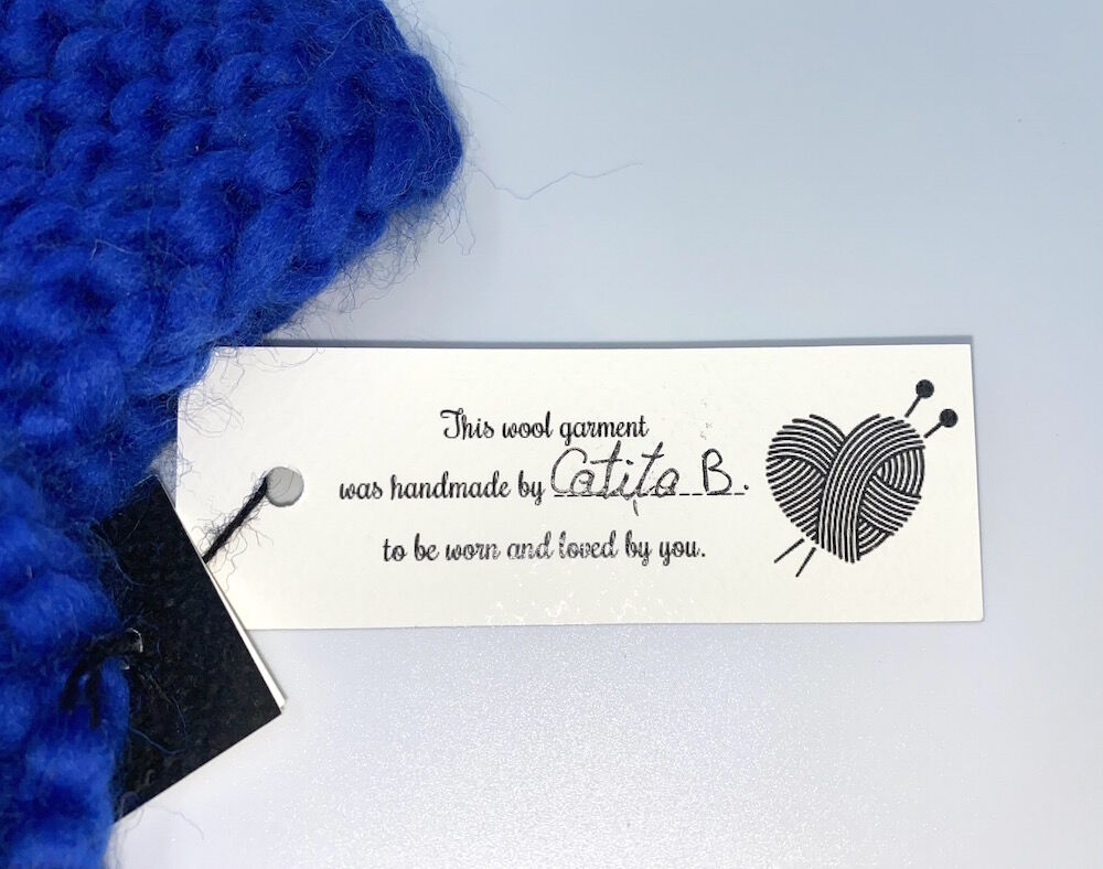 Håndstrikket Merinould Vanter Classic Blue