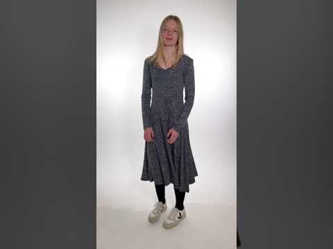 ORGANIC - Danandreasen Dress Dusty navy/chalk MINI FUNDOTS