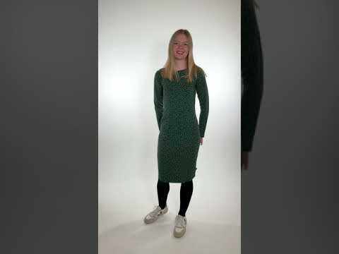 ORGANIC - Maiken Dress Black/green FLEURIE