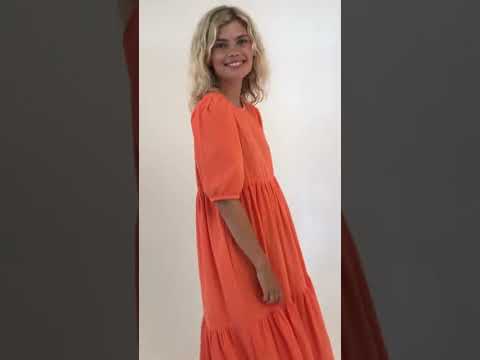 Danejuli Cord Dress Bright Coral