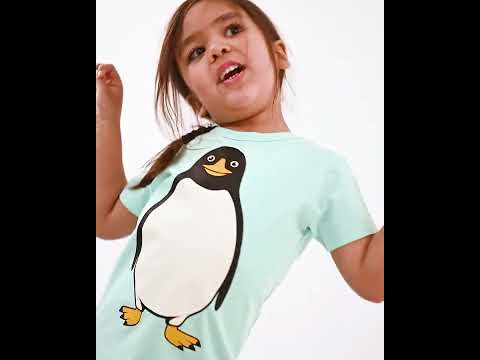Børne t-shirt med pingvin