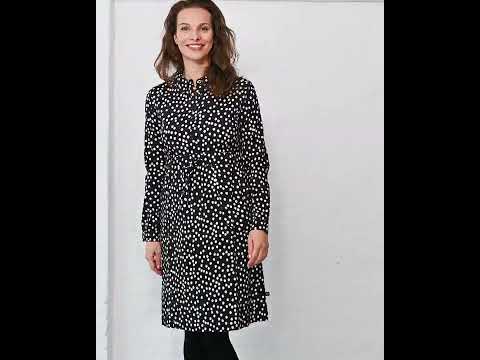 Daneditte Poplin Dress Black/Chalk FUNDOTS