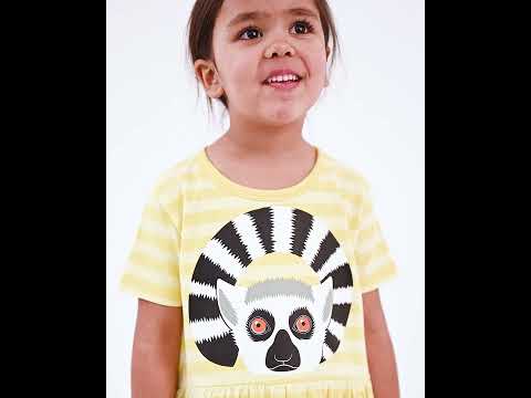 Dyrpower Dress Bright Yellow/Light Yellow KATTALEMUR