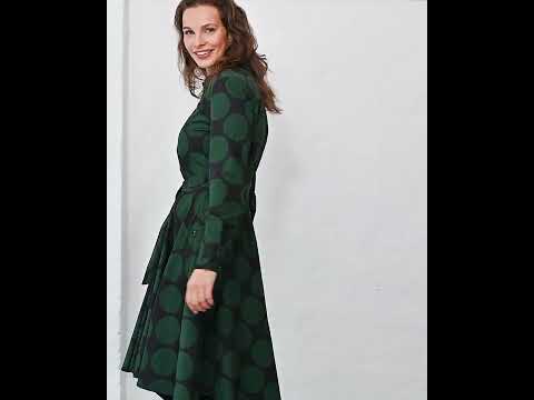 Daneribe Poplin Dress Black/Warm Khaki MEGADOTS
