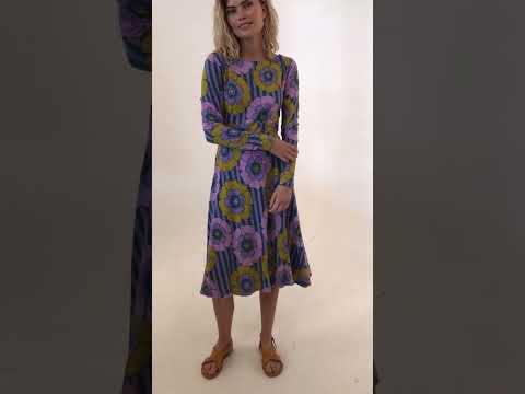 ORGANIC - Danesigrid Viscose Slub Dress Viola POWER FLOWER