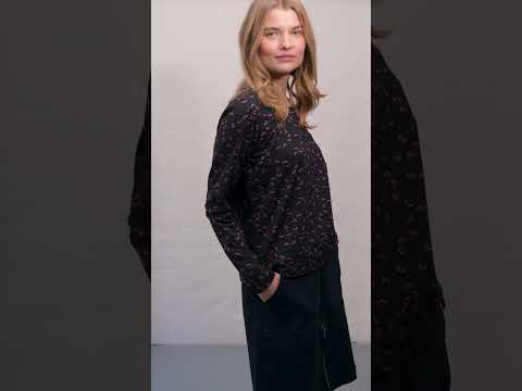 Danelotte Viscose Slub Tee Black/Grey Viola FLEURIE