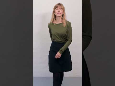 Langærmet bluse i armygrøn til kvinder