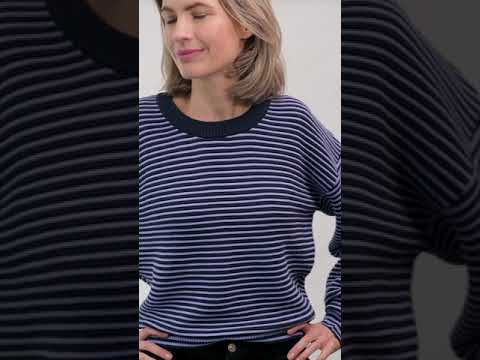 Danegold 3D Crotchet Knit Sweater Dark Navy/Ice Viola