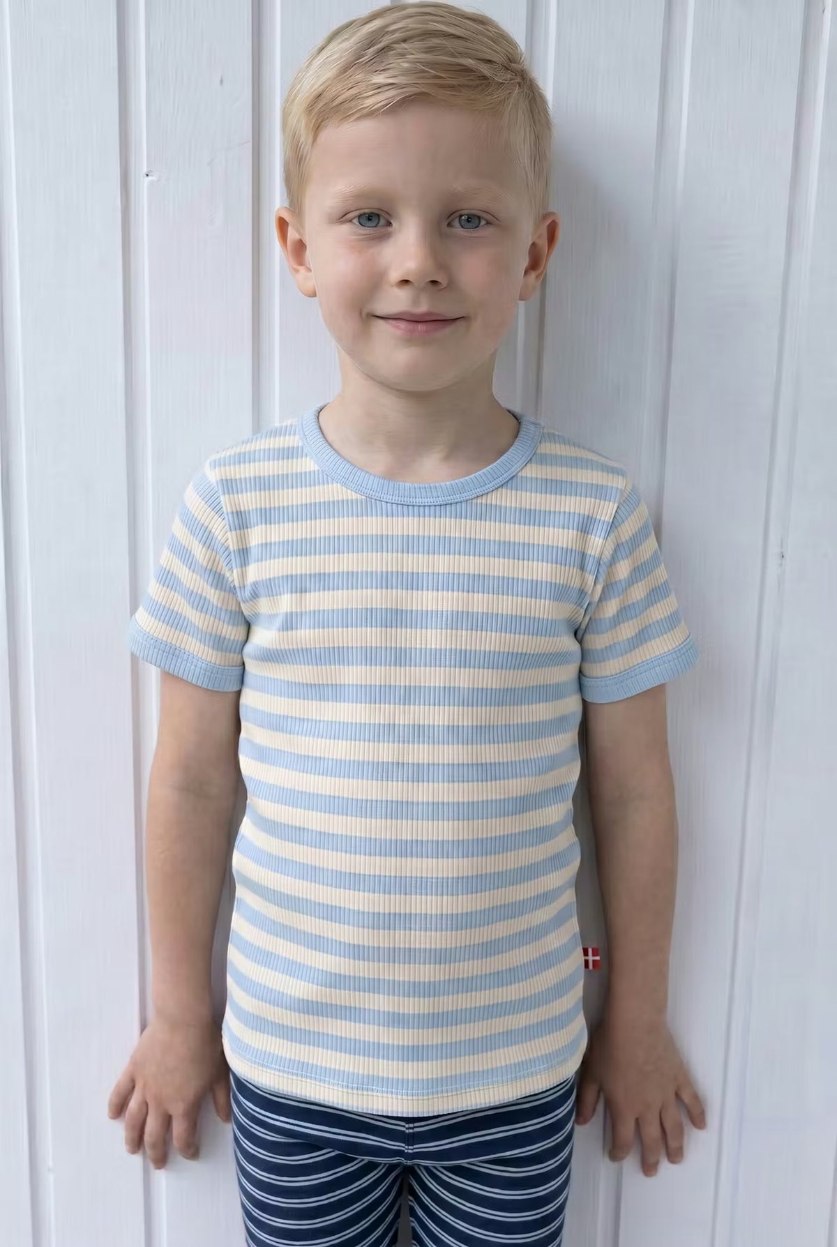 ESS - Danesoda Ribbing Tee Chalk/Cold Sky