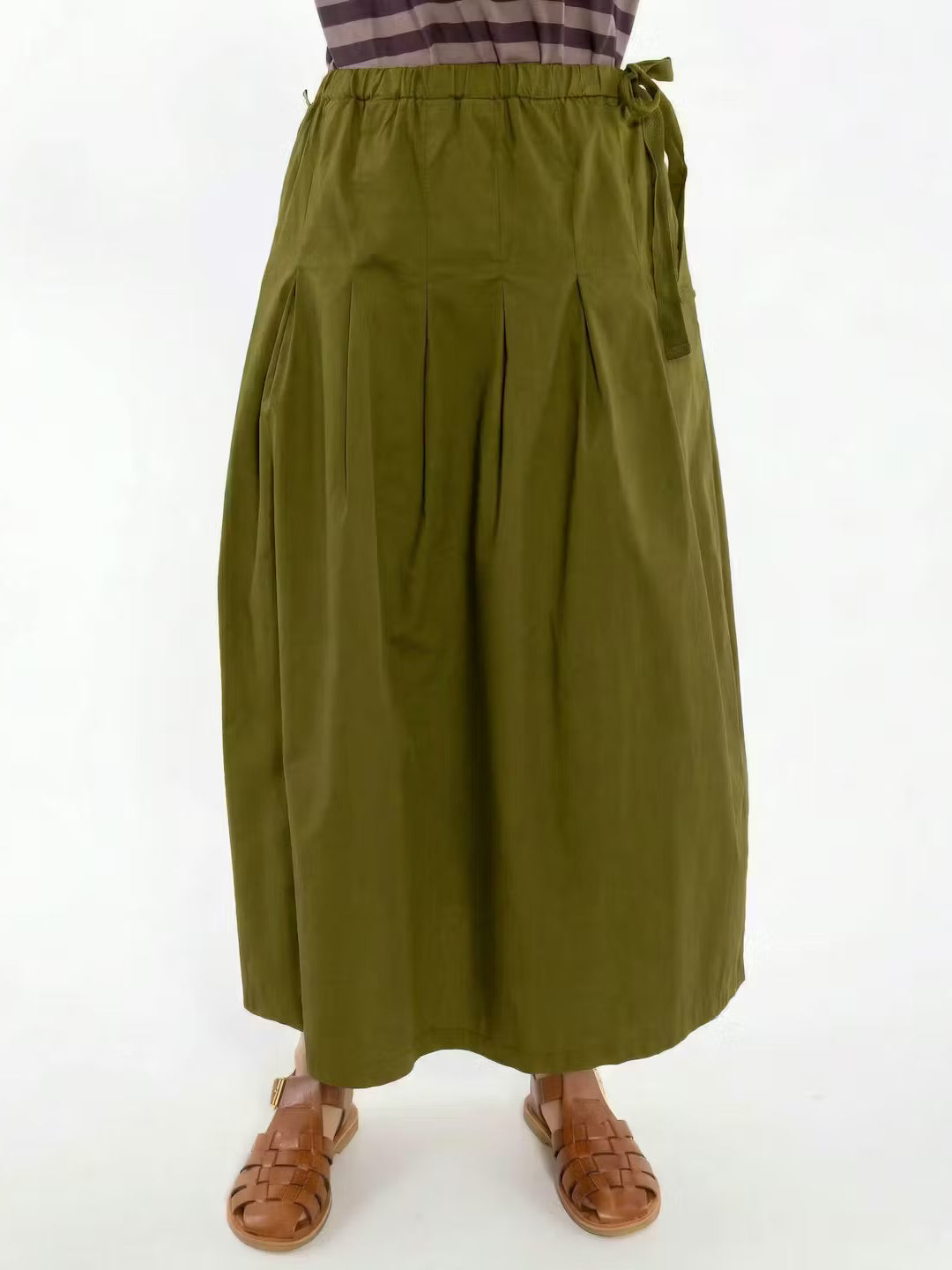 Daneminna Smooth Poplin Skirt Olive