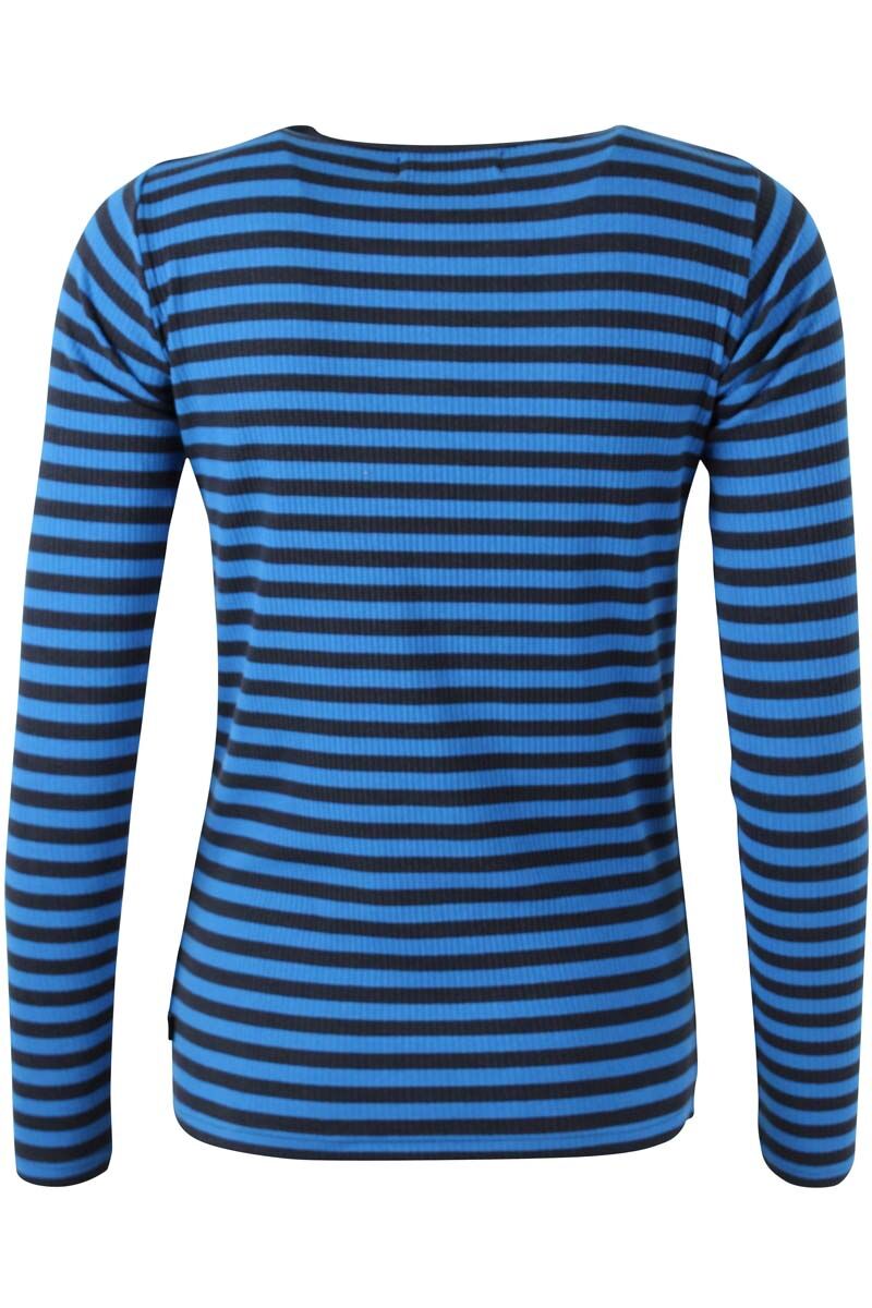 Lækker langærmet trøje med blå striber til kvinder
