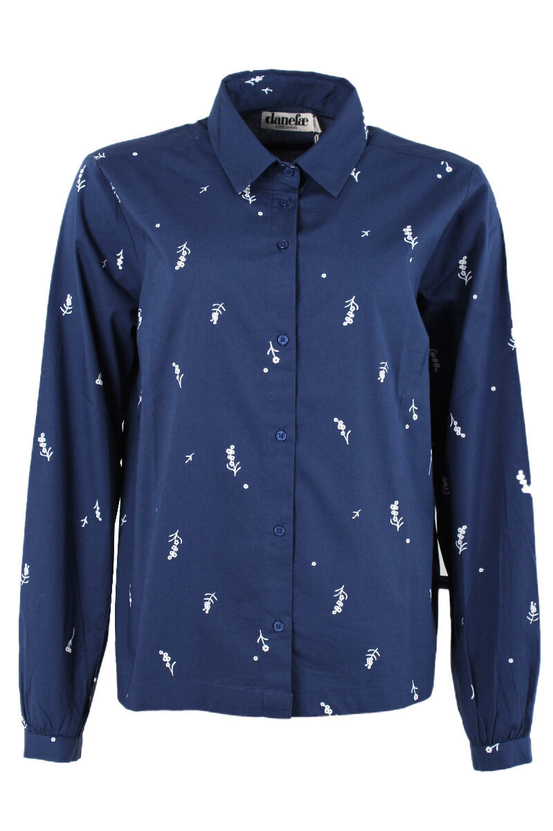 Danenovember Poplin Shirt Dusty Navy MARKBLOMST