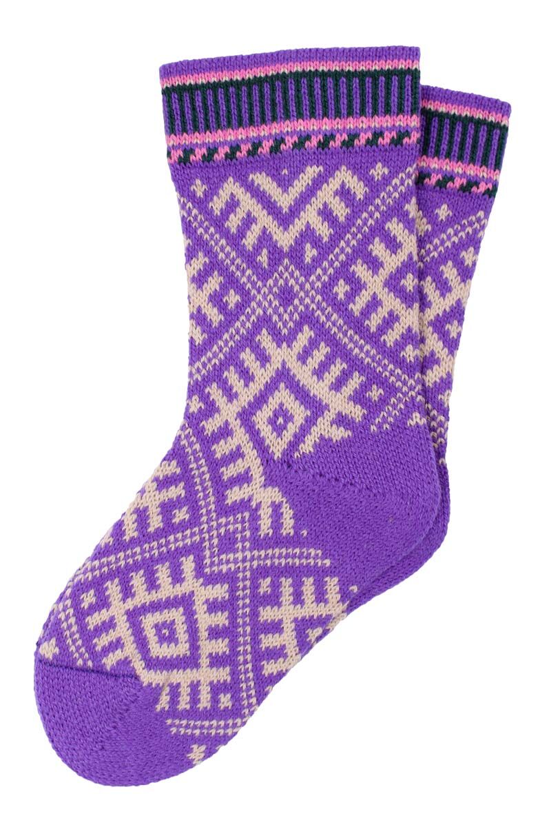 Danechalet Wool Socks Purple/Offwhite