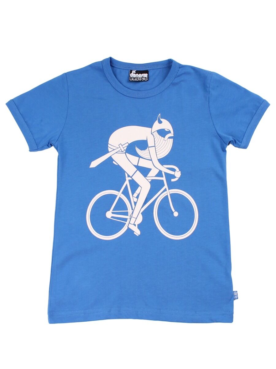 T-shirt til børn med cyklende viking