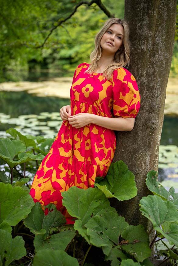 Danejuli Dress Honey/dk fuchsia BLOOM BOOM