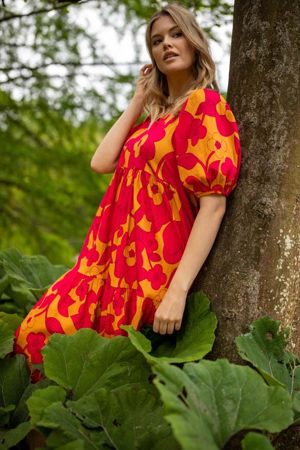 Danejuli Dress Honey/dk fuchsia BLOOM BOOM