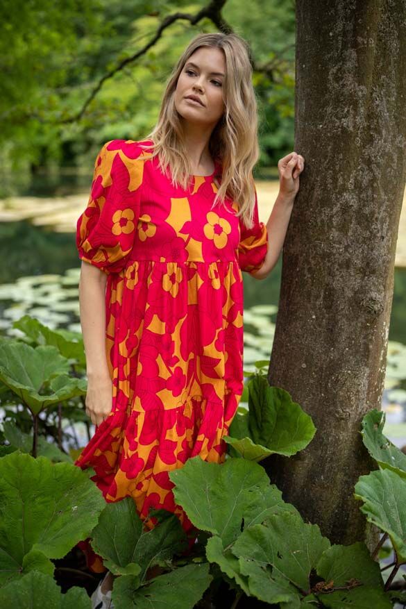 Danejuli Dress Honey/dk fuchsia BLOOM BOOM