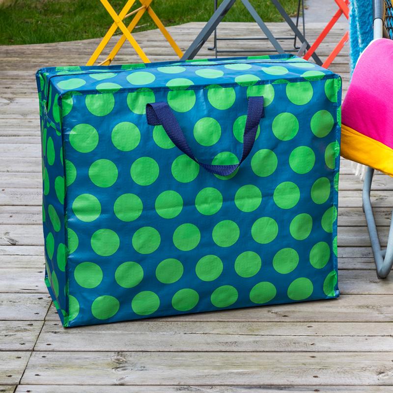 RL Storage Bag Jumbo Green on Blue Spotlight