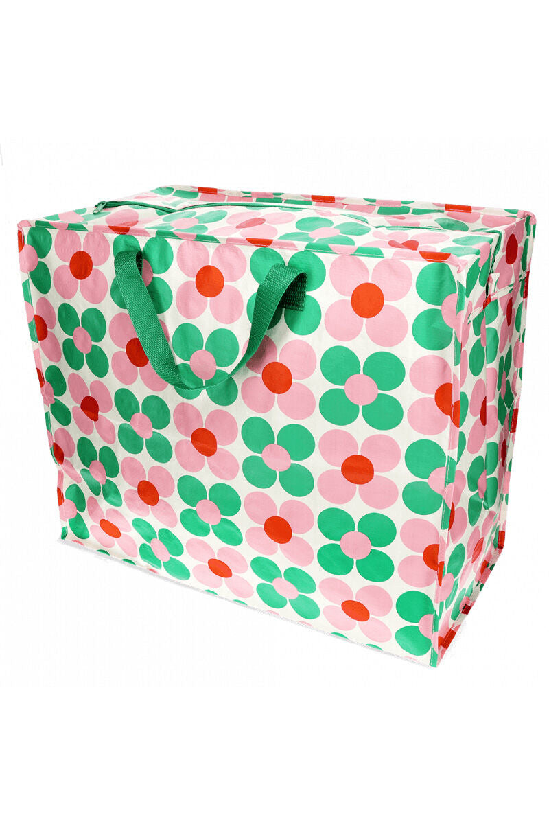 RL Storage Bag Jumbo Pink and Green Daisy