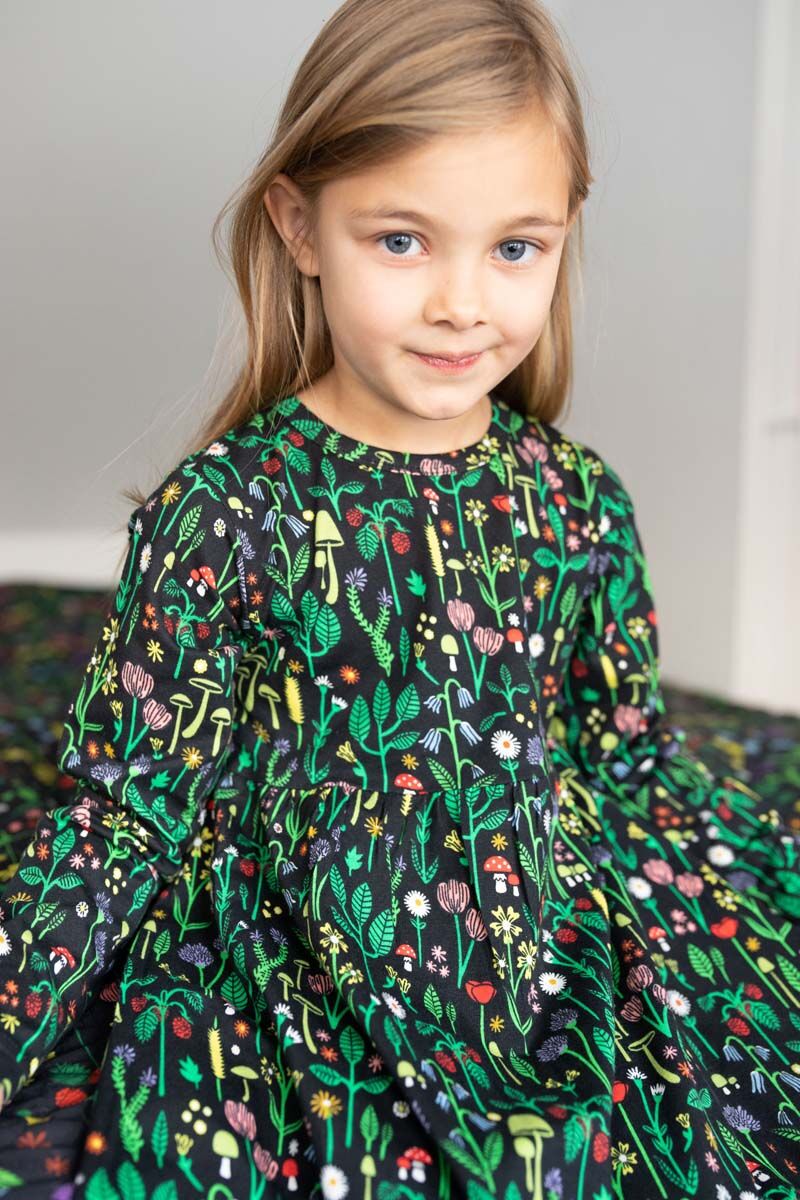 Danepopsicle Cotton Dress Black BOTANICAL