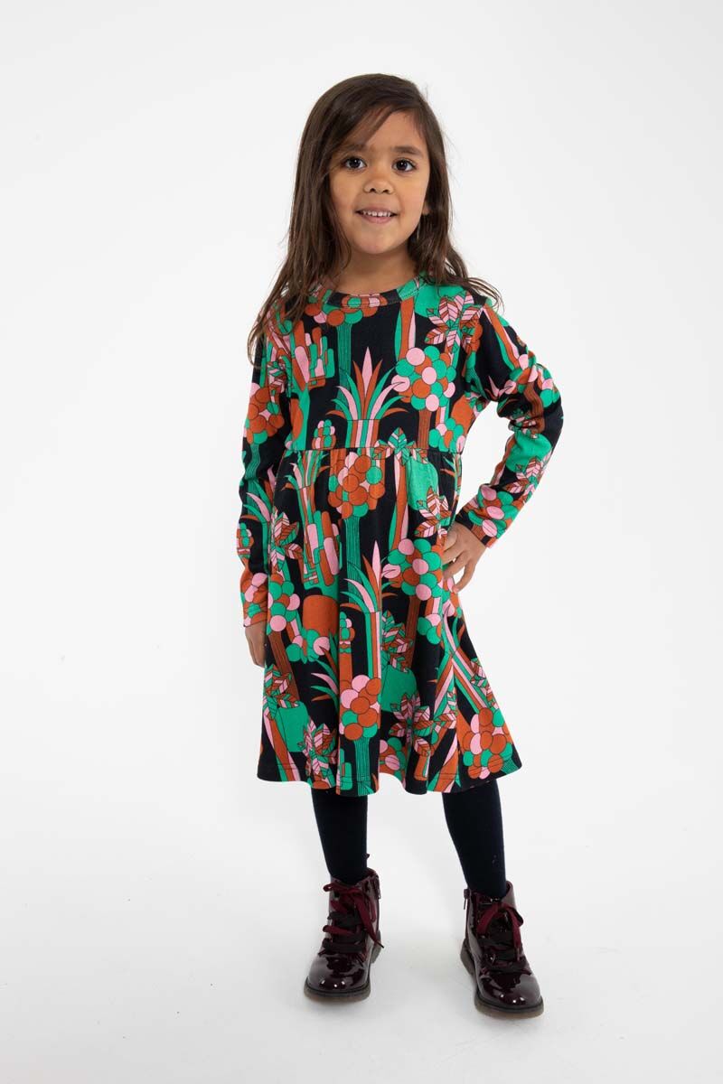 Danepopsicle Interlock Dress Black FLOWFOREST