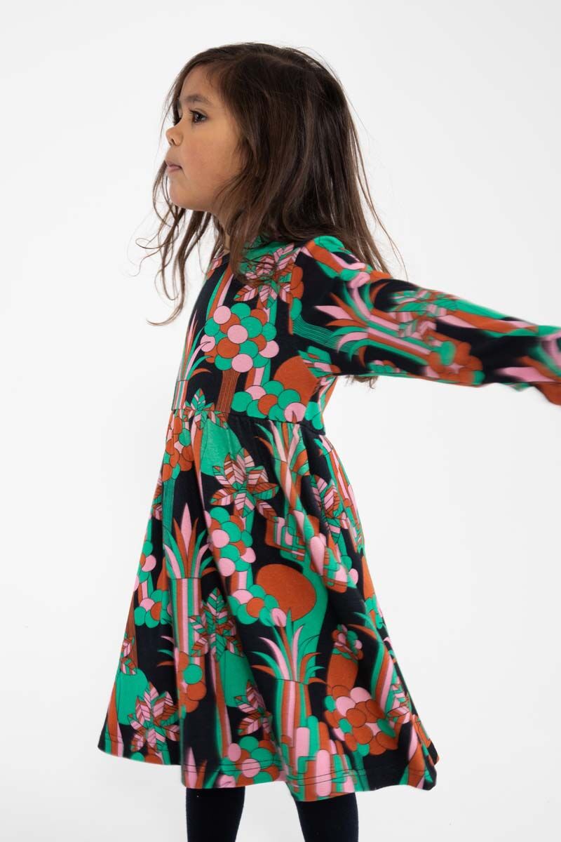 Danepopsicle Interlock Dress Black FLOWFOREST