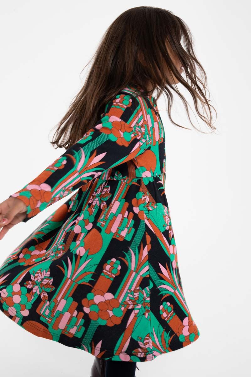 Danepopsicle Interlock Dress Black FLOWFOREST