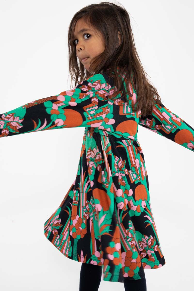 Danepopsicle Interlock Dress Black FLOWFOREST