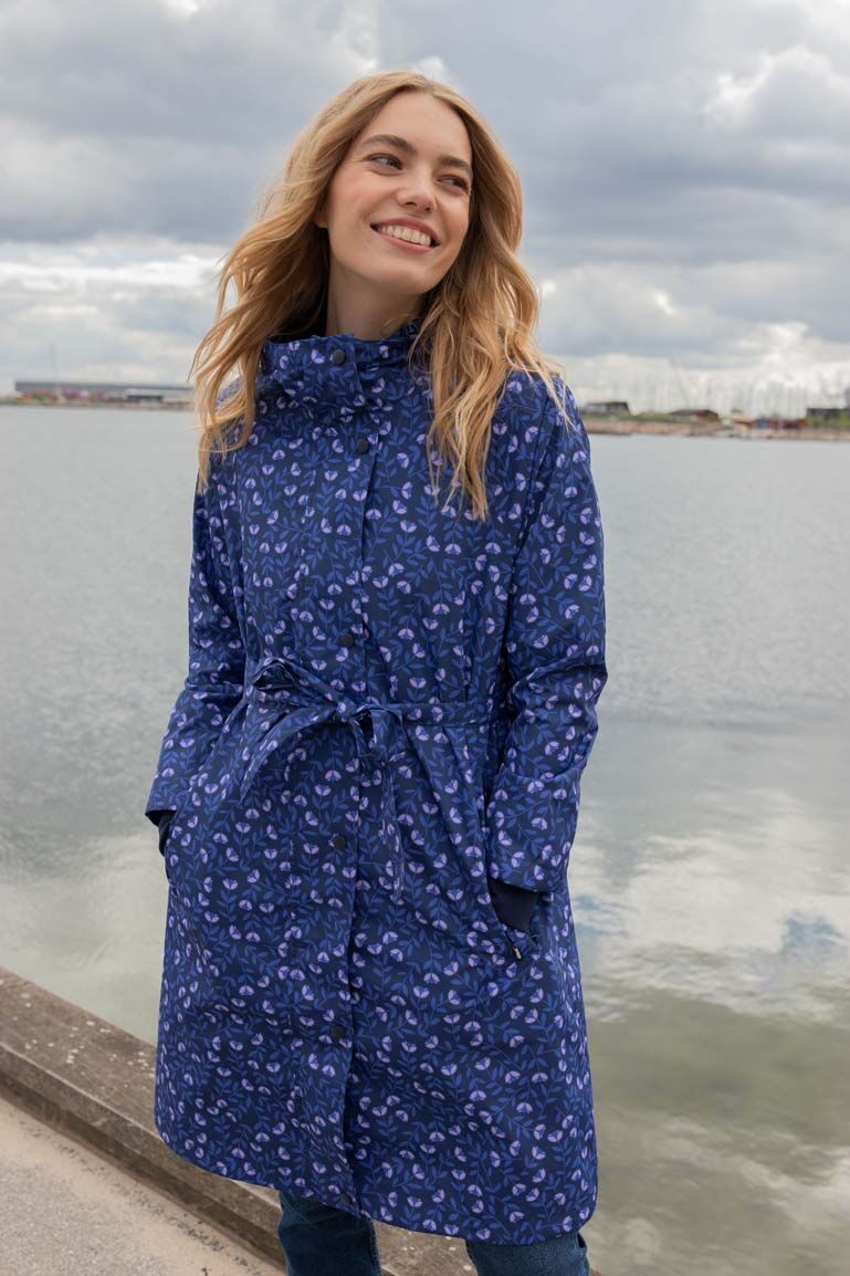 Danelisabeth Raincoat Navy/Lilac FLEURIE