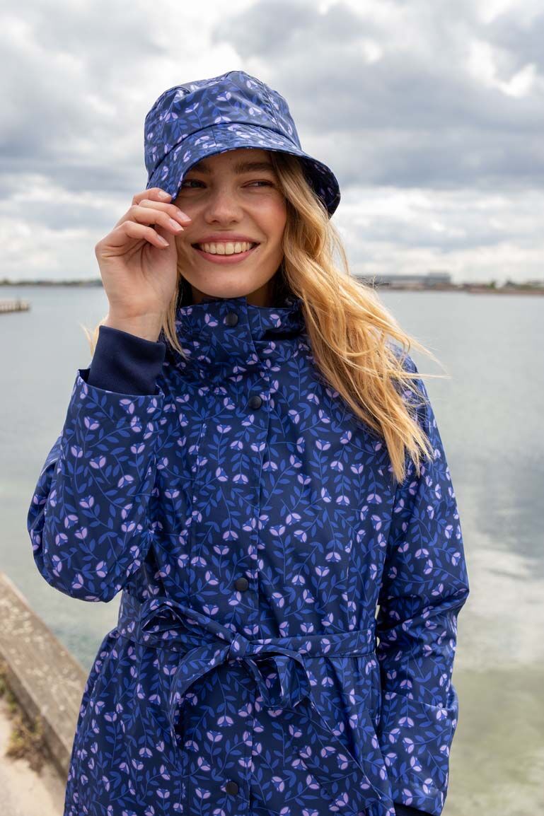 Danelisabeth Raincoat Navy/Lilac FLEURIE