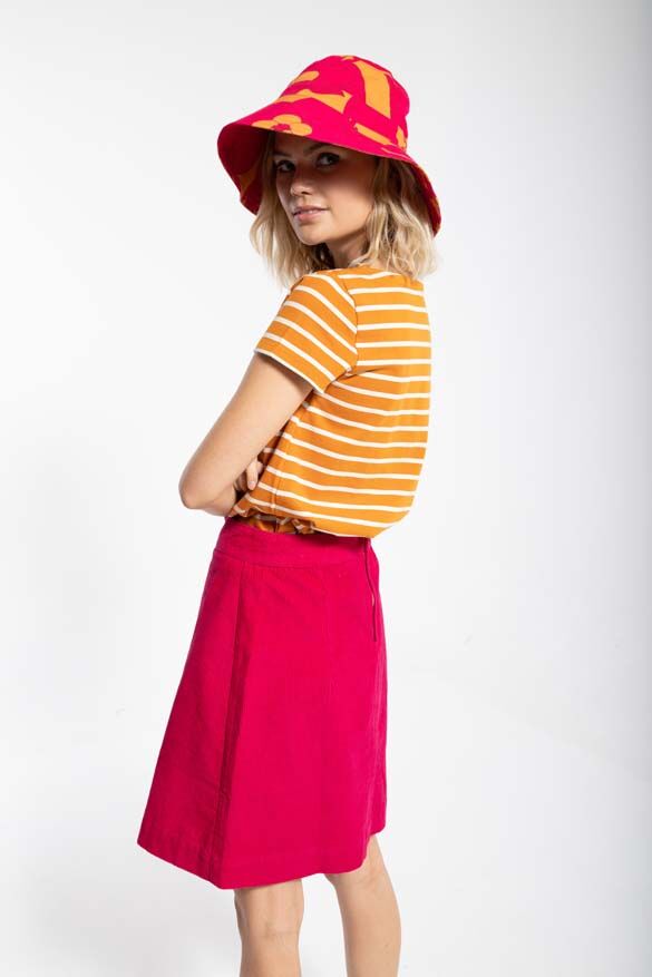 Danelondon Cord Skirt Dark Fuchsia