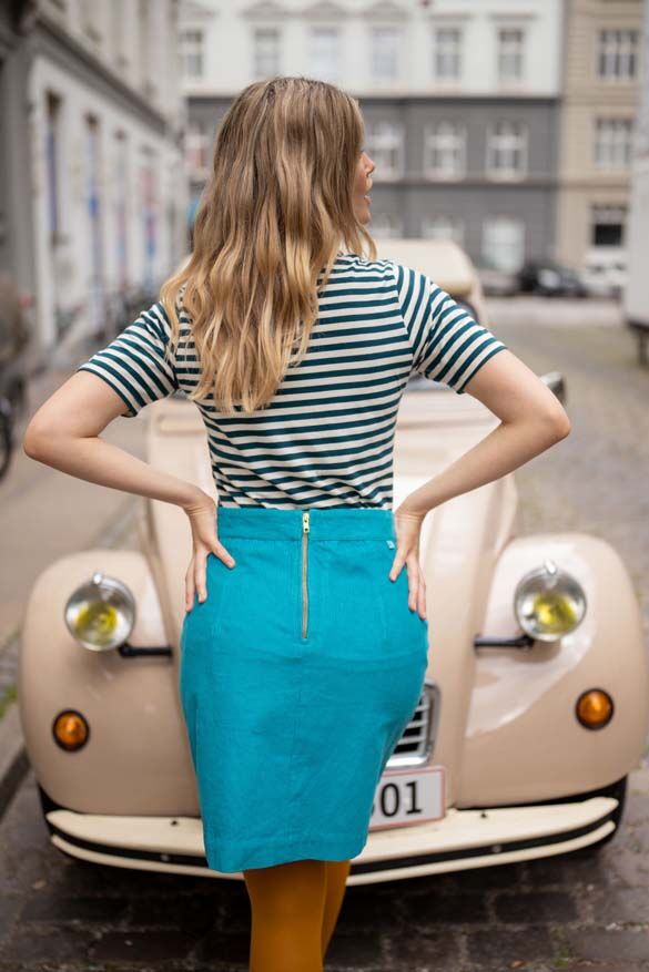 Danelondon Cord Skirt Rainblue