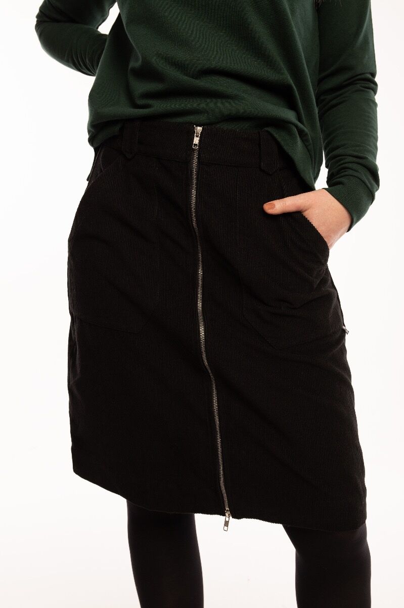 Danemadelaine Cord Skirt Black