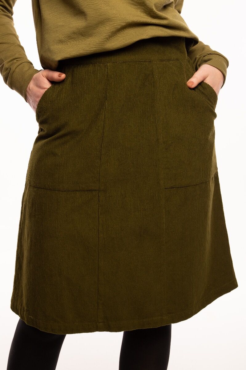 Danemaren Cord Skirt Olive