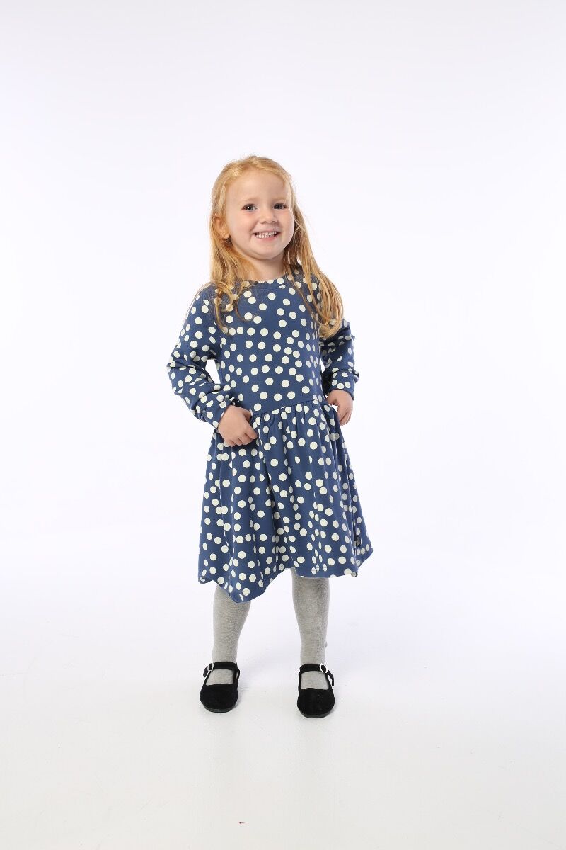 Danemerete Dress Cold Slate/Chalk BIG FUNNY DOTS