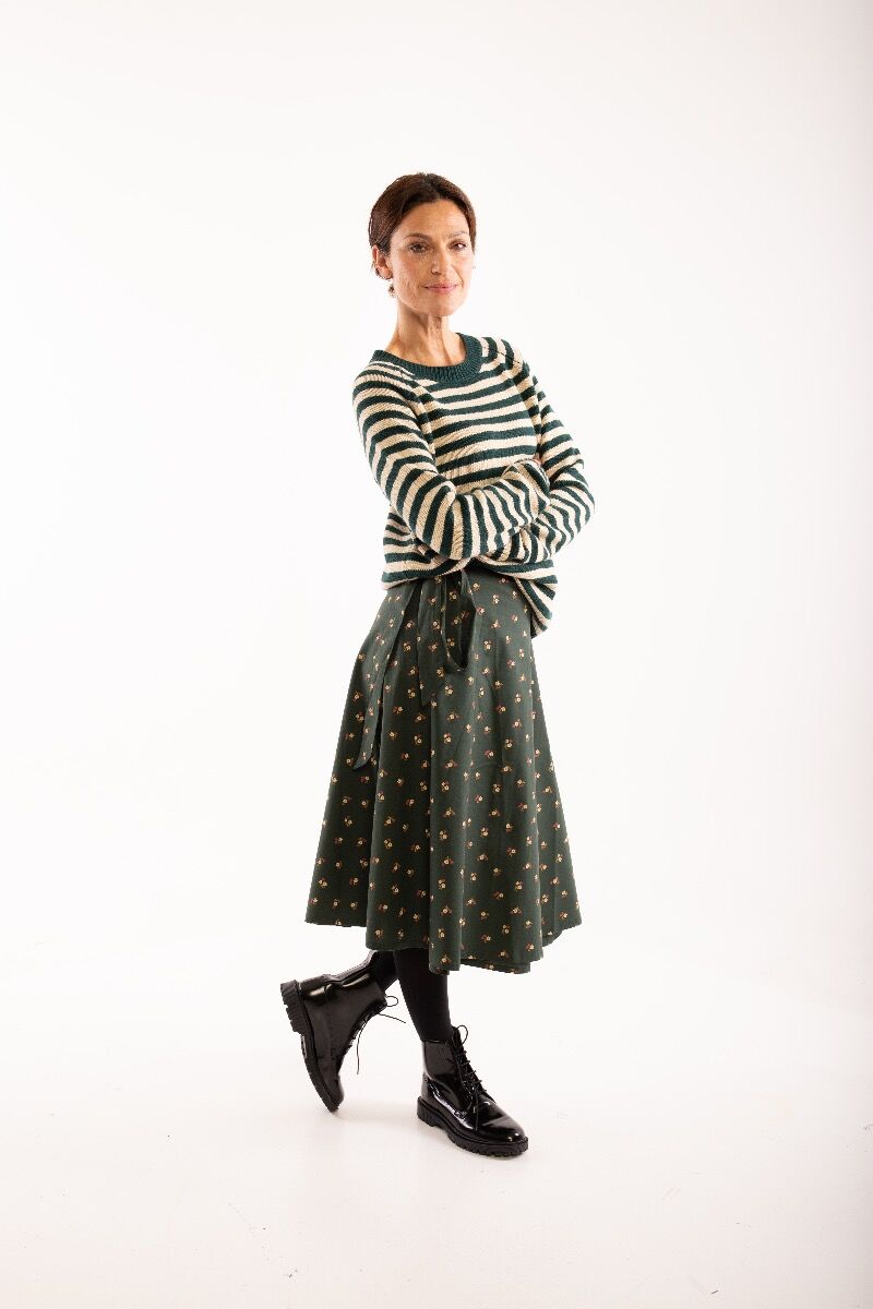 ORGANIC - Danemikkelsen Skirt Black green MINIFLOWER