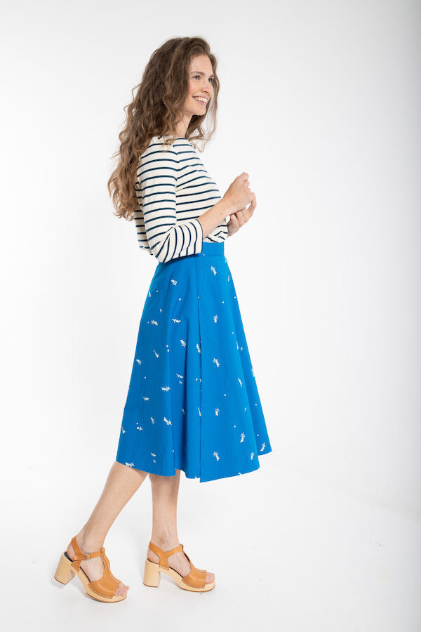 Danemikkelsen Poplin Skirt Warm Indigo/Chalk MARKBLOMST