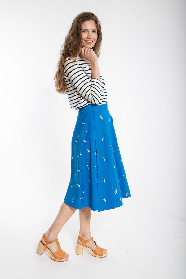 Danemikkelsen Poplin Skirt Warm Indigo/Chalk MARKBLOMST