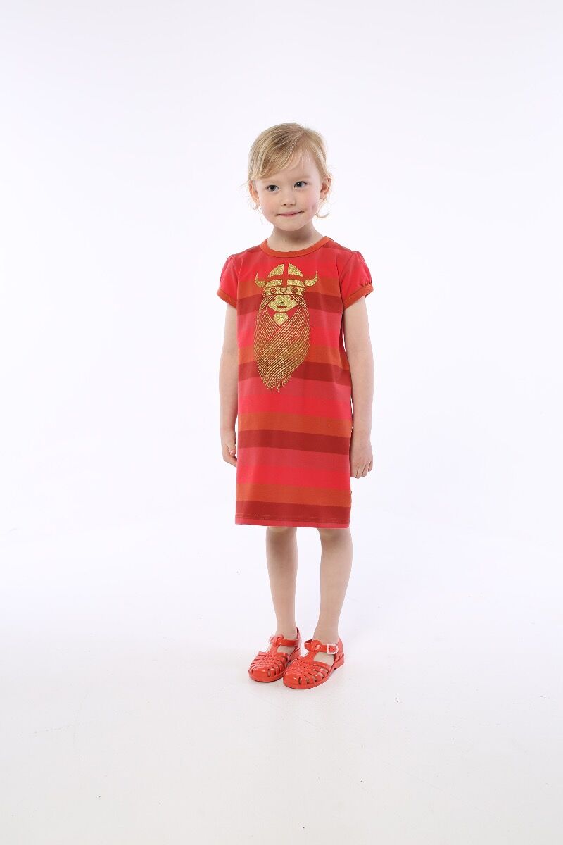 Pige sommerkjole med glitter print.