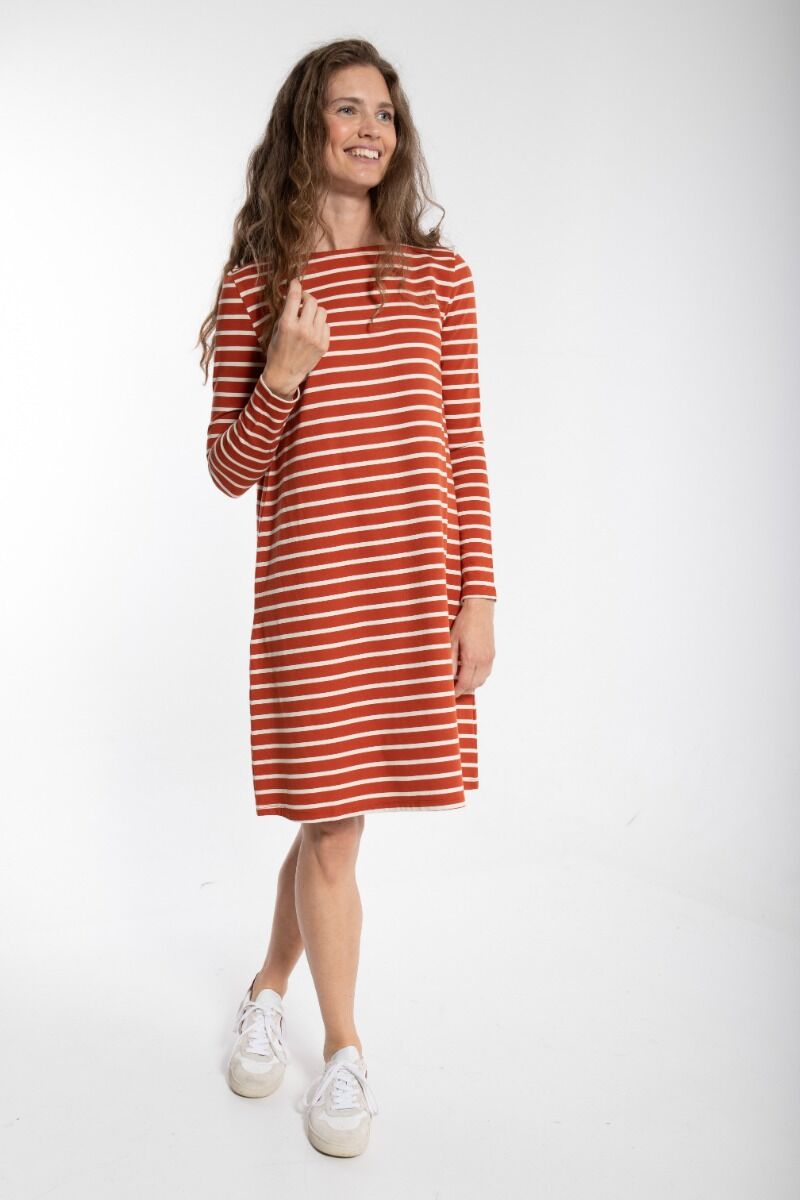 ORGANIC - Nassau Dress Rust/Chalk