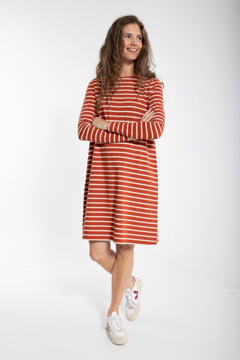 ORGANIC - Nassau Dress Rust/Chalk