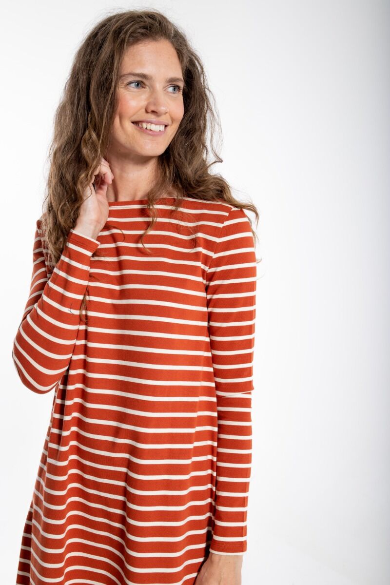 ORGANIC - Nassau Dress Rust/Chalk