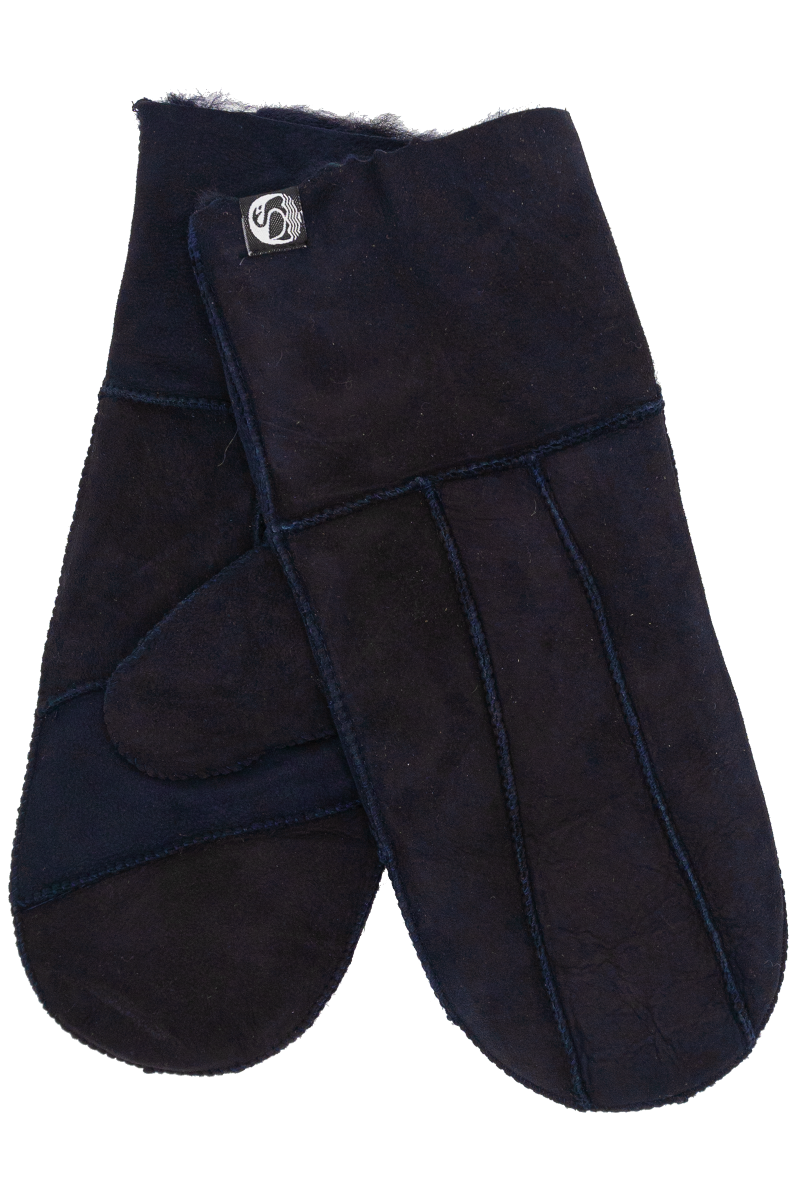 No Waste Sheepskin Gloves Navy