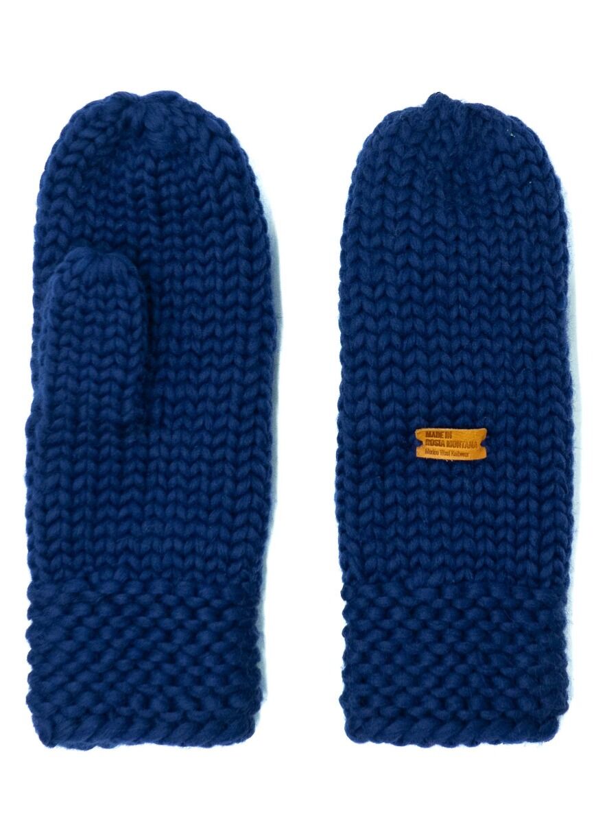 Håndstrikket Merinould Vanter Navy