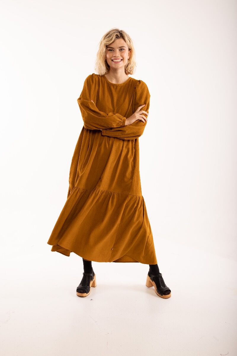 Danoktober Cord Dress Mustard