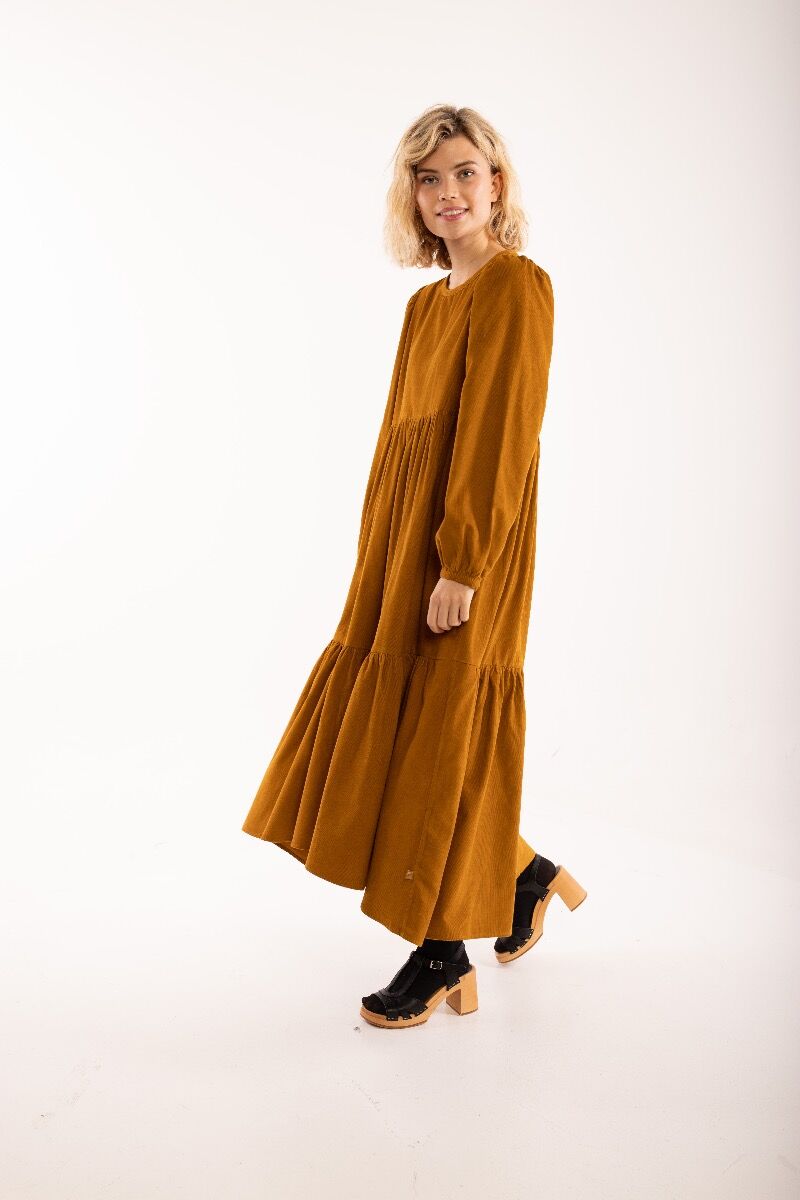 Danoktober Cord Dress Mustard