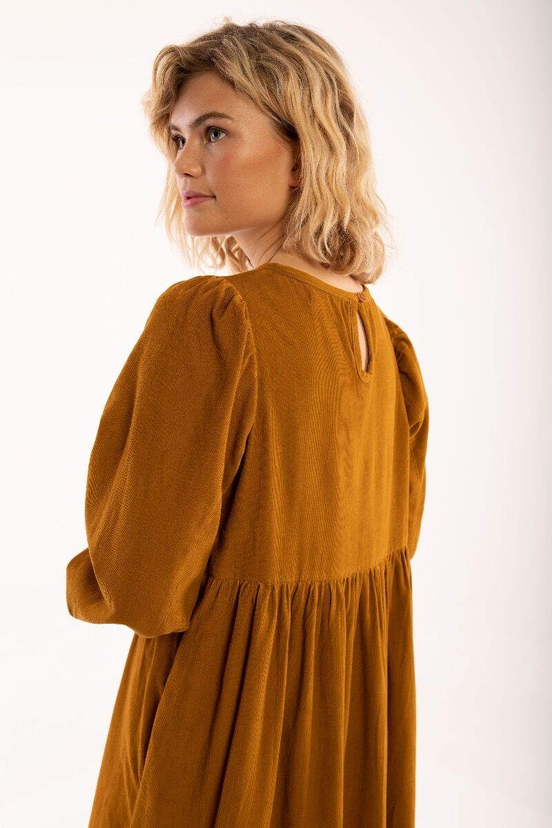 Danoktober Cord Dress Mustard